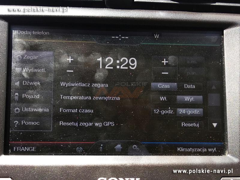 FORD SYNC 2 Tłumaczenie nawigacji - Polskie menu
